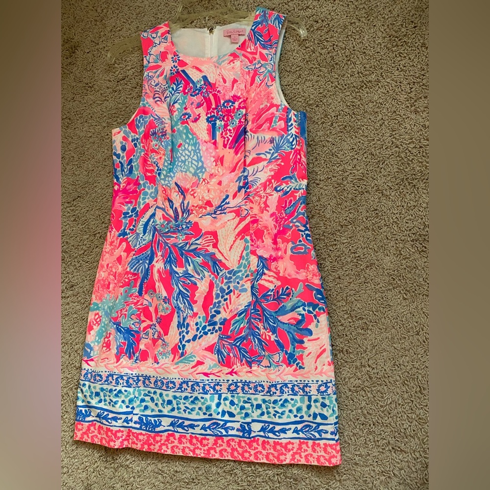 Lilly Pulitzer cotton coral pink orange colorful sundress 4